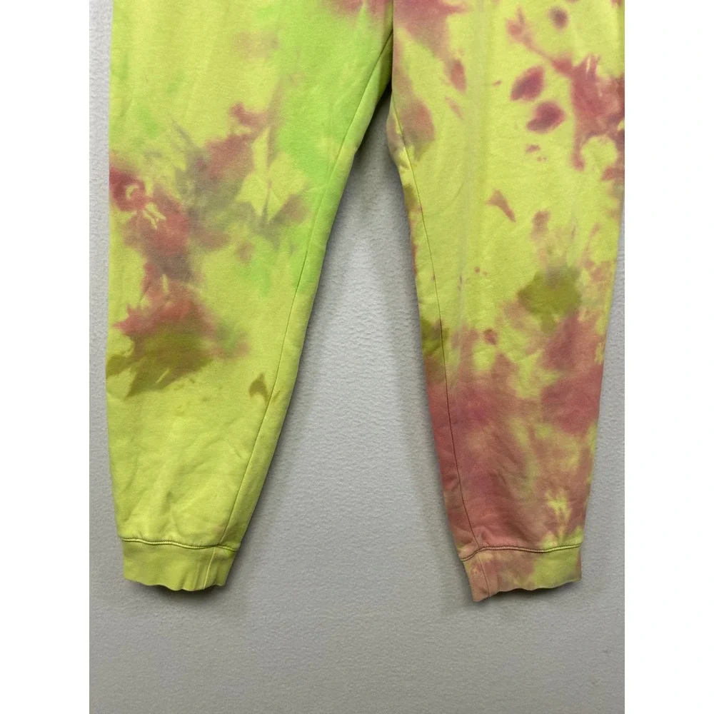Nike Tie Dye Streetwear Joggers Womens XL Lime Green Berry Fleece Sweatpants